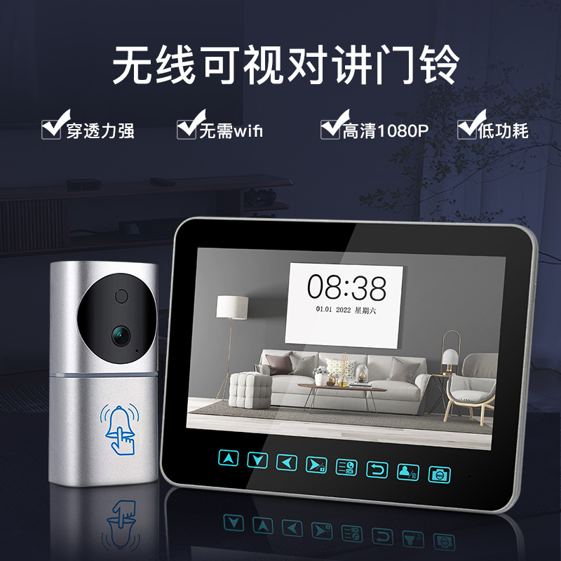 【升级】TL无线可视门铃免wifi对讲家用智能电子猫眼带监控显示屏