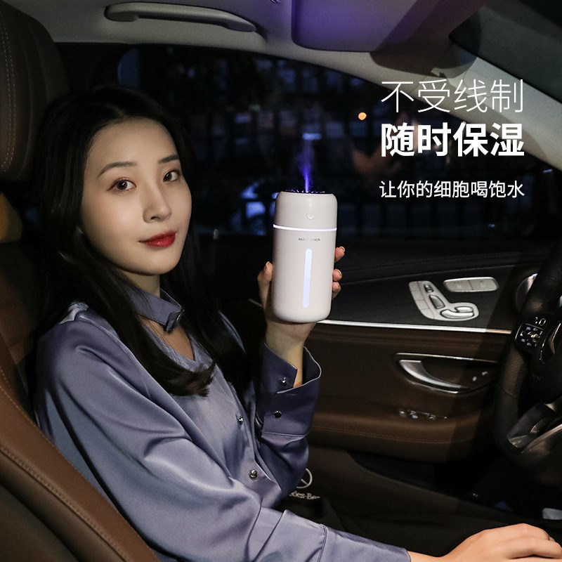 车载香薰加湿器氛围灯汽车u空气净化器车用车内除异味喷雾香氛小