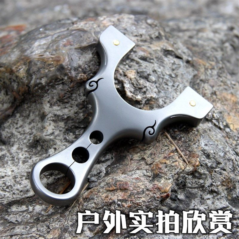 全钛合金文曲扁皮弹弓免绑快压夹片秒上扁皮筋皮筋专业竞技高精度