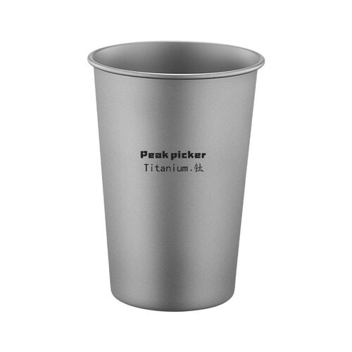 纯钛啤酒杯户外露营果汁杯随手杯钛合金防摔冷饮杯单层便携钛水杯