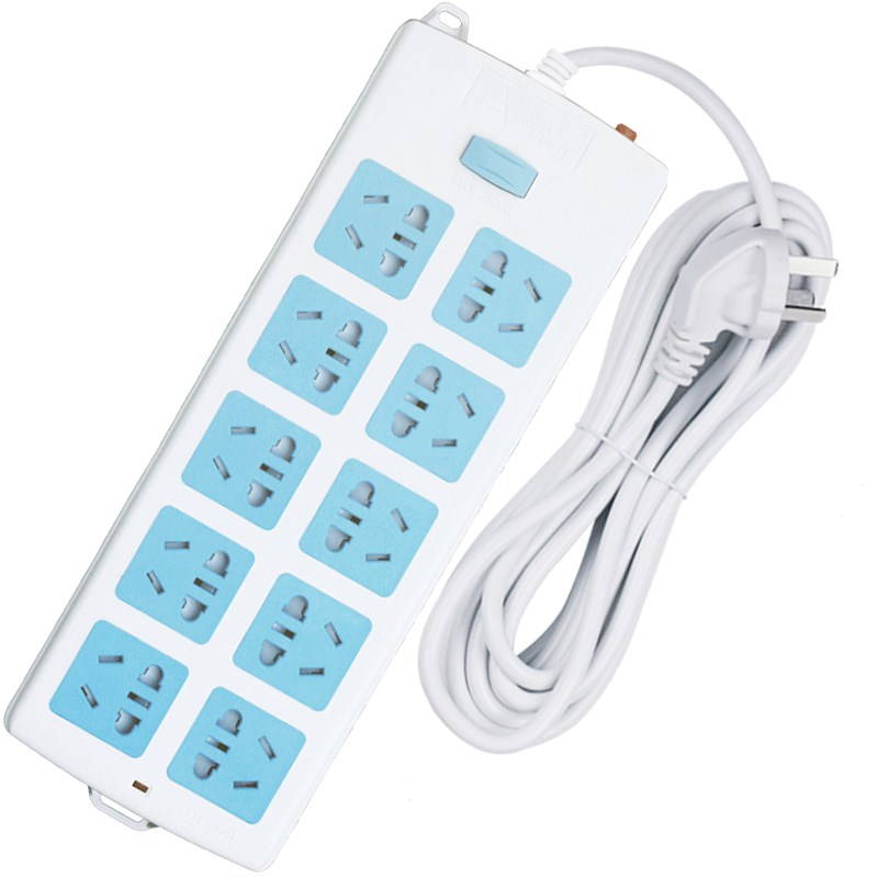 过载保护大插排插座转换器带长线电源接拖线板十插位电班宿舍家用