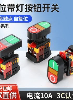 双位钮APBB-22N椭圆双头式带灯按钮开关PPBB双键双位AS-22高品质