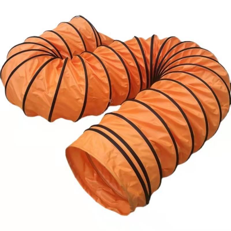 耐高温尼龙帆布风管螺旋伸缩软管轴流风机船舶隧道养殖厂阻燃加厚