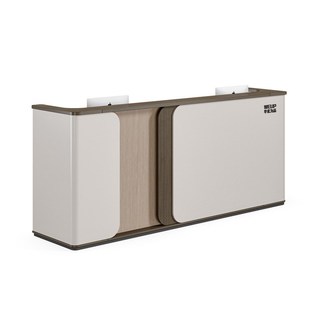 现代简约公司前台大厅接待桌子收银台办公柜台吧台带灯带厂家直销