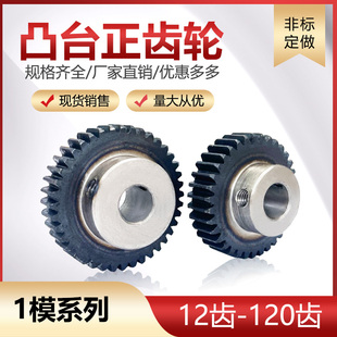 凸台直齿轮 120齿 螺丝孔固定 台阶齿轮12齿 台齿1模凸台正齿轮