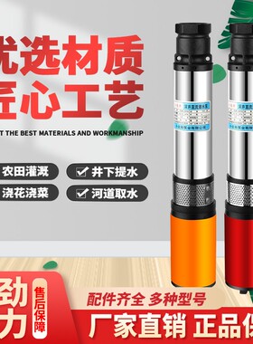 直流深井潜水泵48V60V72V电瓶车人民农用家用高扬程不锈钢抽水机