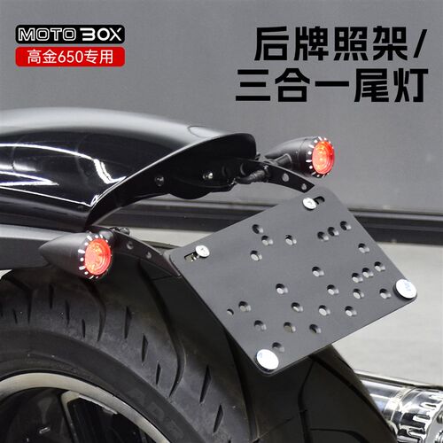 高金Thor650改装三合一后转向灯侧牌照架后车牌架尾灯后泥瓦配件