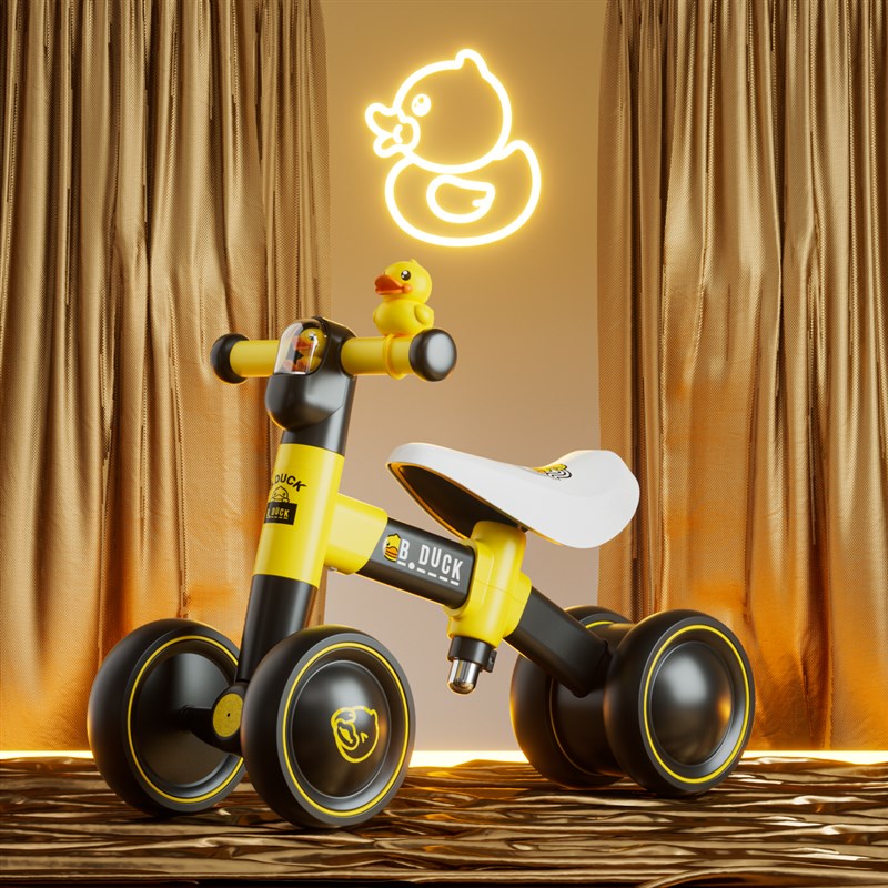 小黄鸭四轮学步溜溜车玩具宝宝1一2-3岁扭扭滑步儿童平衡车婴幼儿