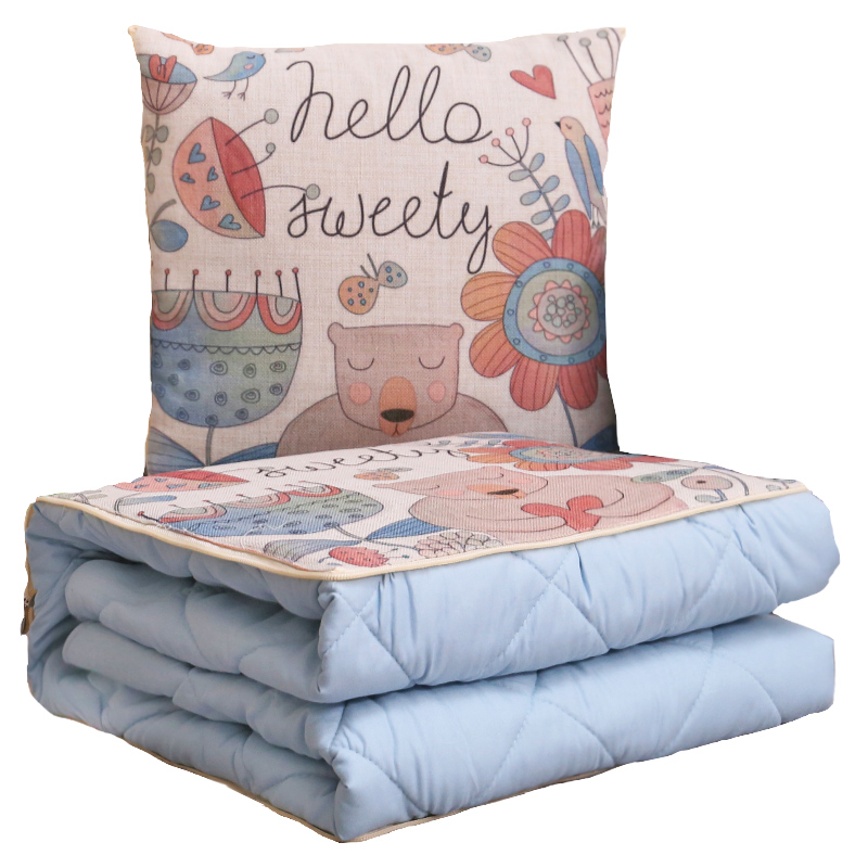 小清新办公室抱枕被子两用靠垫被汽车沙发靠枕头午睡空调被小毯子