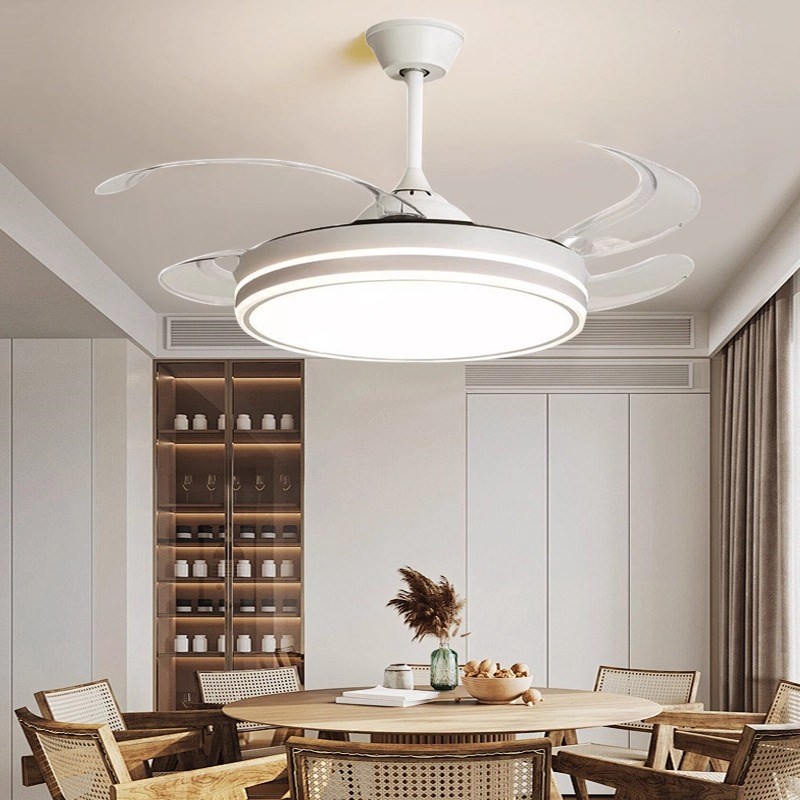 2025简约现代隐形风扇灯客厅卧室餐厅家用静音吸顶带电一体吊扇灯