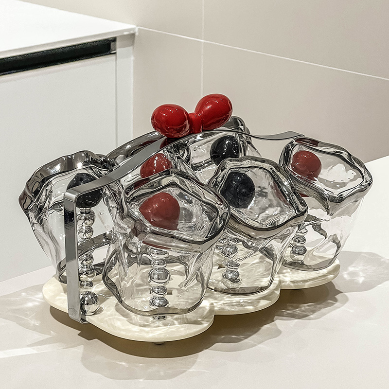 创意家用玻璃喝水杯咖啡杯套装组合倒挂沥水杯架杯子收纳置物架