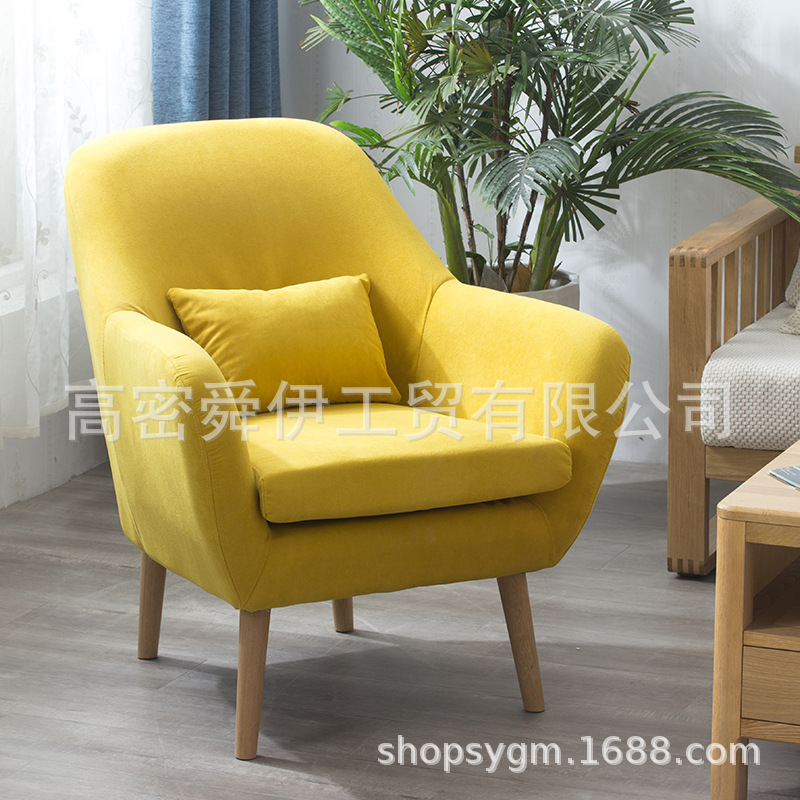 厂家直供北欧布艺单人沙发阳台懒人休闲椅客厅躺椅[告别款家具]