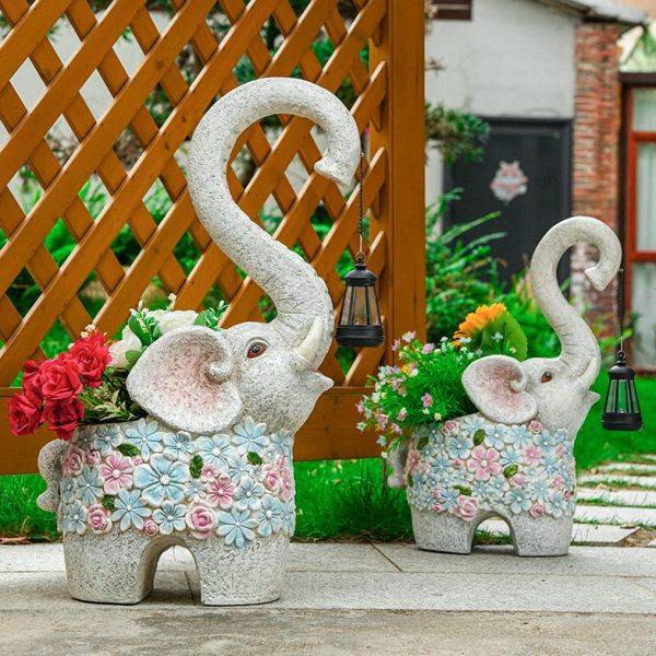 太阳能大象灯花盆花园民宿院子阳台造景布置庭院装饰户外花园摆件,家居饰品,户外/庭院摆件,淘宝优惠券,粉丝福利购,淘宝优惠卷