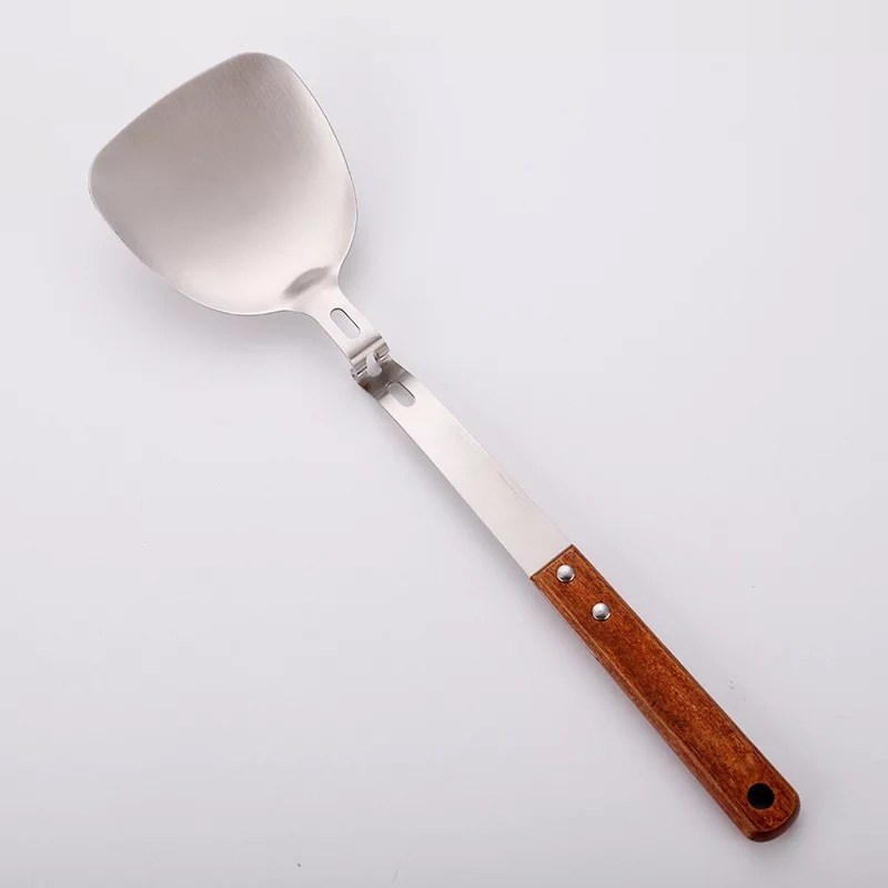 锅铲304不锈钢铲勺套装防烫木质锅铲厨具套装汤勺漏勺厨房平漏铲