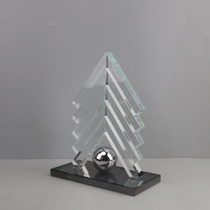 现代简约几何三角水晶摆件客厅卧室玄关酒店样板房软装家居装饰品