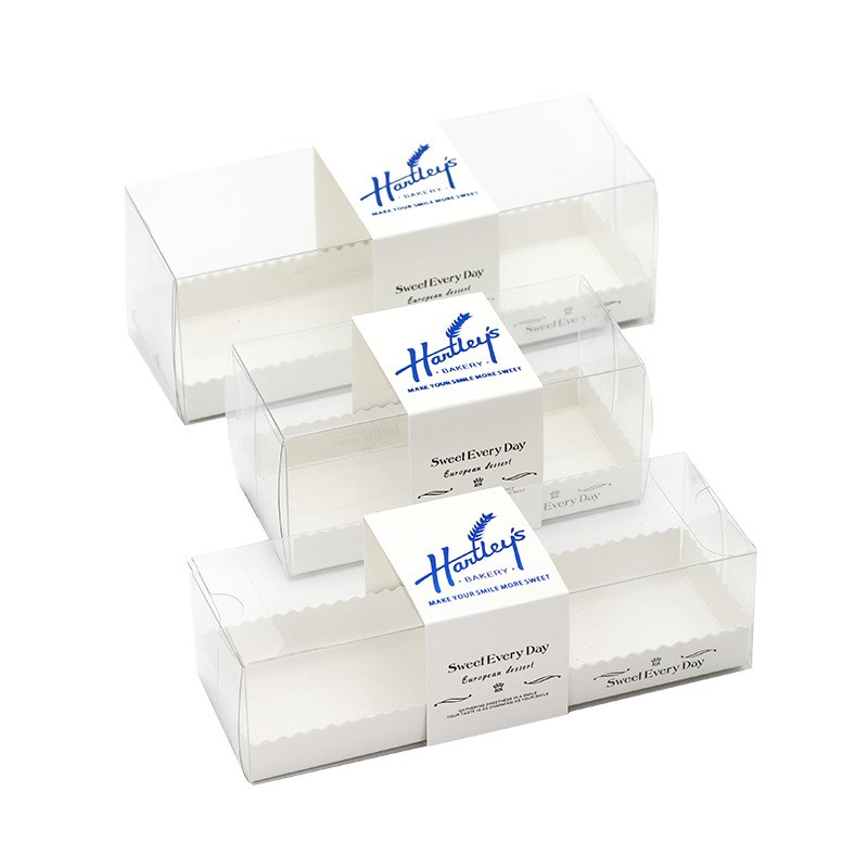 透明塑料西点盒切块蛋糕长条形乳酪烘焙包装盒甜蜜每日含底托卡套