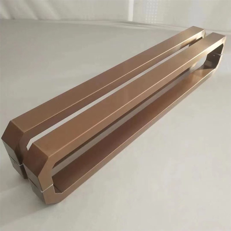 不锈钢玻璃门拉手加厚方管玫瑰金黑钛金哑黑木门简约门把手大拉手