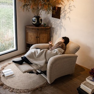 支吾羚羊椅电动功能单人沙发布艺休闲单椅零靠墙躺睡懒人沙发