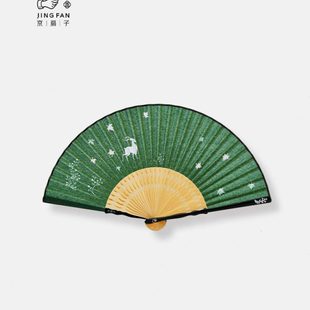 京扇子鹿霖秋雨系列礼盒手工全竹折扇子定制新中式 龙年高端礼物
