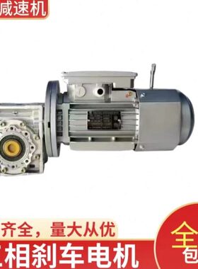 NMRV减速机刹车电机YEJ三相制动铝壳RV涡轮蜗杆齿轮箱一体机50-63