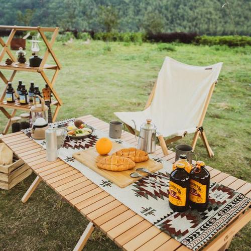 牧高笛提花桌毯精致露营家庭茶几餐桌棉布餐垫户外蛋卷桌桌布装饰