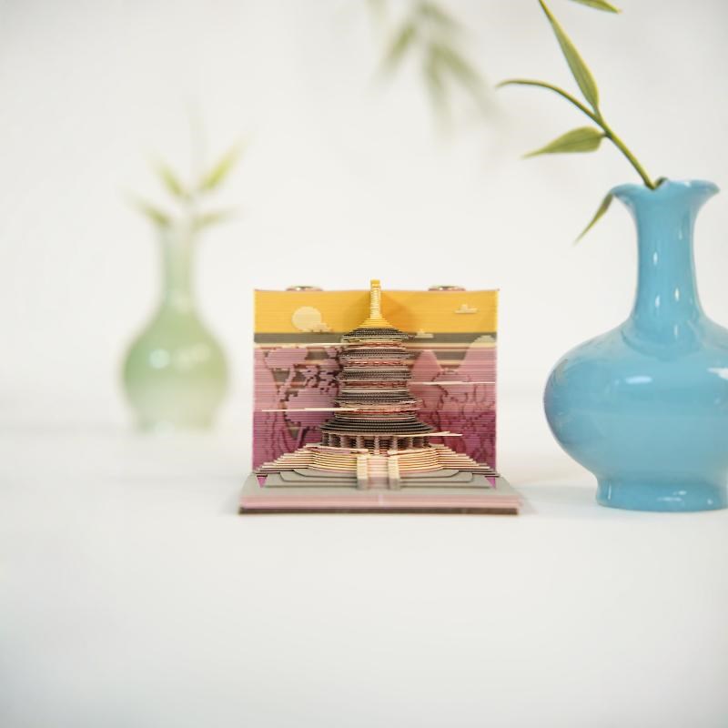 洛阳文创产品 洛阳B地标3D立体纸雕便签