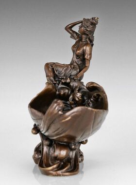 铜雕坐浪少女EPA393欧式工艺礼品酒店样板房客厅家居室内摆件包邮