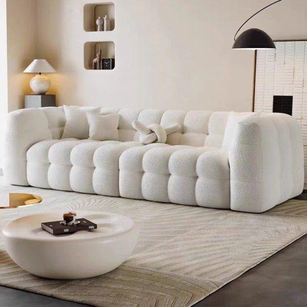 唯美奶油风棉花糖布艺沙发极简法式北欧羊羔绒复古沙发小户型客厅,住宅家具,布艺沙发,淘宝优惠券,粉丝福利购,淘宝优惠卷