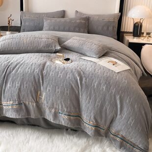 四件套四件套珊瑚绒冬季加厚牛奶绒2022新款双面绒法兰绒床上用品