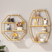 墙上置物架免打孔壁挂创意架客厅墙壁装 饰挂件卧室床头铁艺收纳架