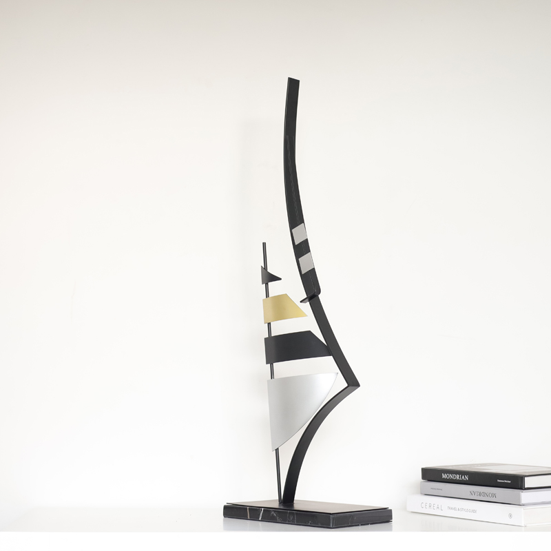 现代轻奢玄关抽象艺术帆船摆件样板房客厅电视柜办公室装饰工艺品