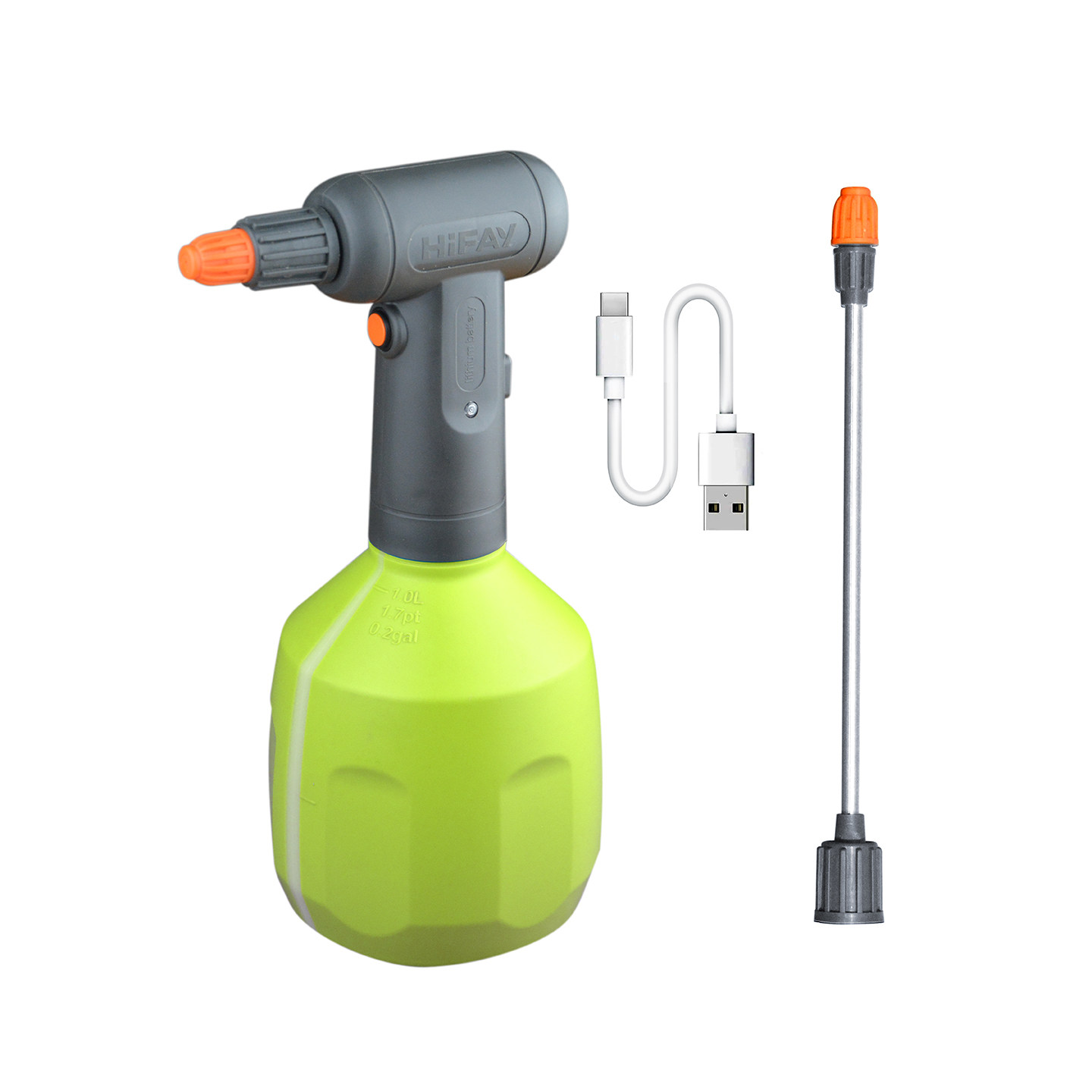 泓霏1L加长杆电动喷壶洒水壶浇水壶自动浇花洗车充电喷水壶喷雾器