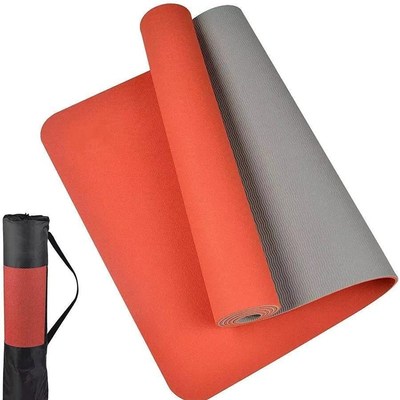 工厂直供一等瑜伽垫TPE双色6MM 瑜伽运动均码用品垫子 送绑带网包