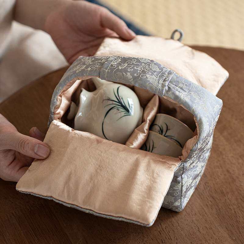 冰台手绘一壶两杯便携茶具旅行梨壶陶瓷功夫泡茶壶快客套装茶壶兰