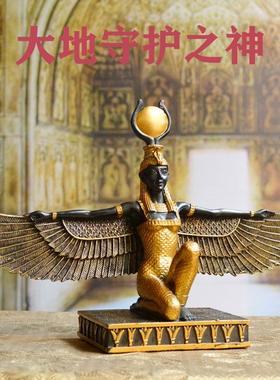 埃及众神伊西斯女神书房柜装饰品埃及之眼摆件开业礼物大地守护神
