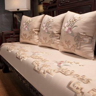 罗汉床盖布坐垫沙发巾新中式老式木沙发家具盖巾防滑飘窗薄垫定制