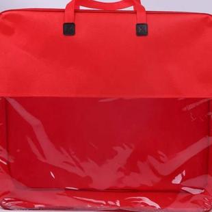 红色结婚喜被毛毯被子棉被收纳袋衣物整理防尘透明手提拉链包装袋