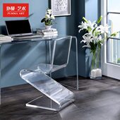 现代简约透明亚克力有机玻璃吧台椅时尚 高脚椅创意SZ形凳餐椅定制