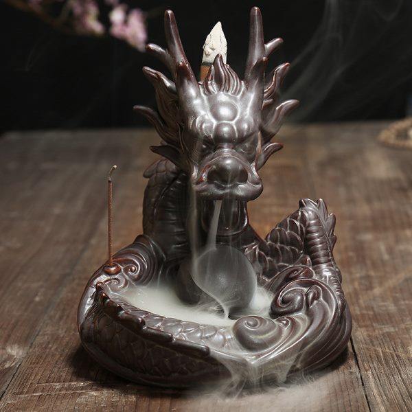 倒流香炉陶瓷家用室内檀香香薰炉降龙吐瑞香道茶道工艺品创意摆件,家居饰品,香薰炉,淘宝优惠券,粉丝福利购,淘宝优惠卷