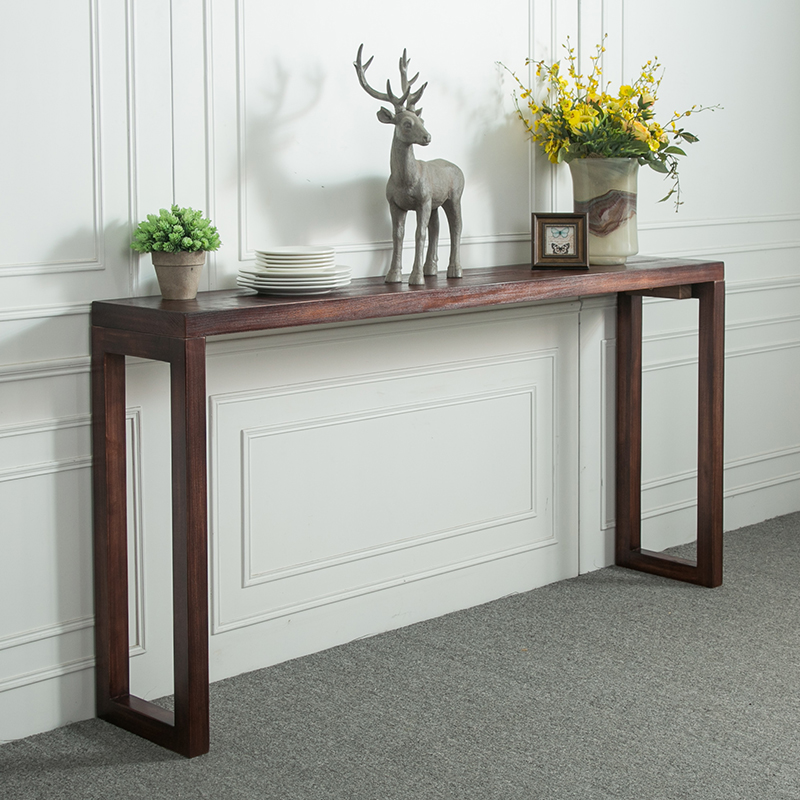 北欧实木玄关桌玄关台简约现代沙发背几条几O隔断吧台中式条案供