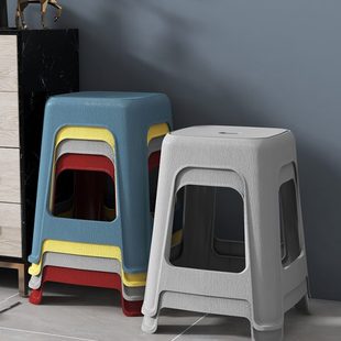 塑料凳子加厚熟胶家用大人客厅登子吃饭高凳板凳结实椅子特厚方凳