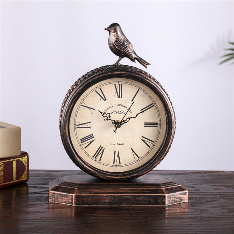 座钟客厅复古家j用台钟欧式创意个性简怀旧钟表台式约时钟桌面摆