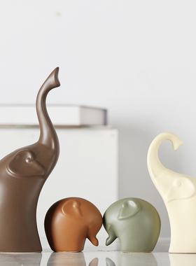 创意现代轻d奢欧式家居卧室电视酒柜装饰卡通工艺品大象猪动物摆