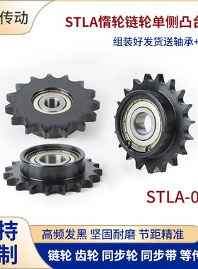 45钢08B惰轮链轮单边台带轴承替代STLA06B 06C 10A12A链条涨紧轮