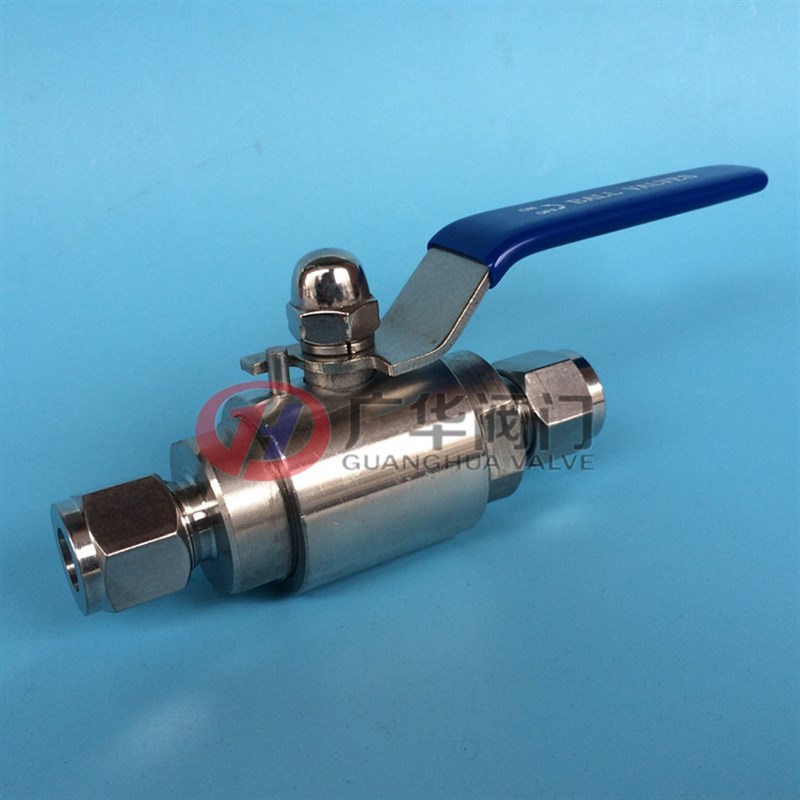 双卡套直通球阀不锈钢卡套式球阀压环式手动球阀Q91F-64P高压球阀