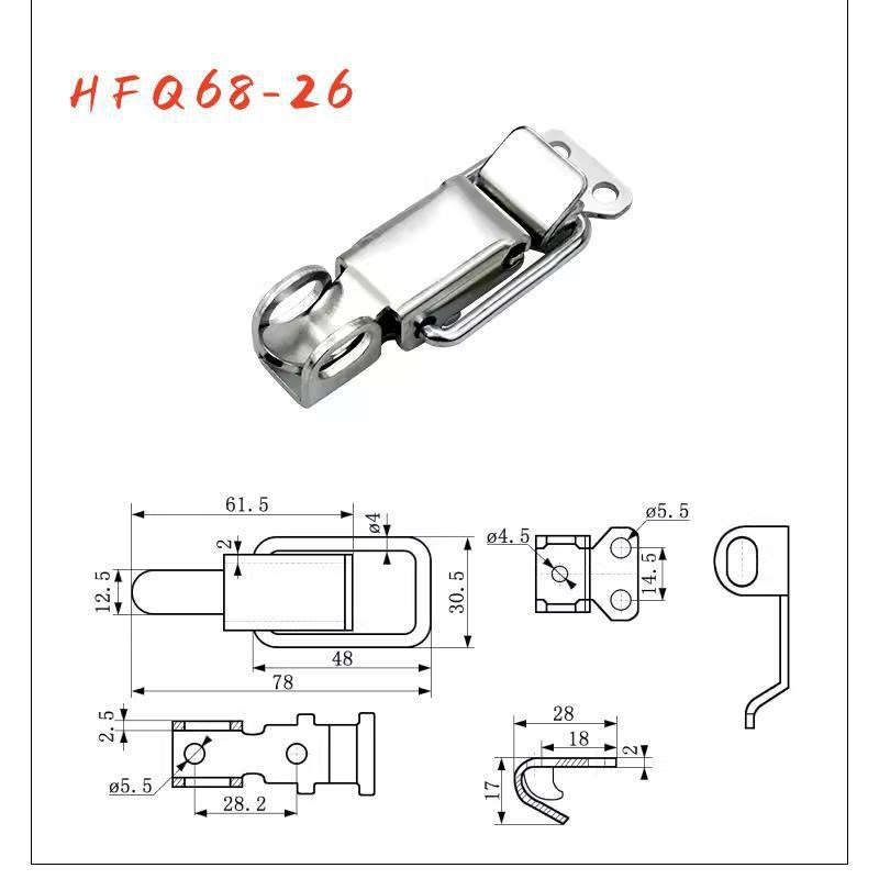 HFQ67-39 HFQ68-26 HFQ70C-40标准型搭扣 宽扁嘴型箱扣 不锈钢锁