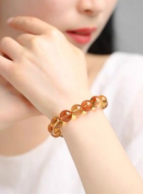 天然黄水晶手链单圈巴西水晶手串男女M款多圈送礼男女手链