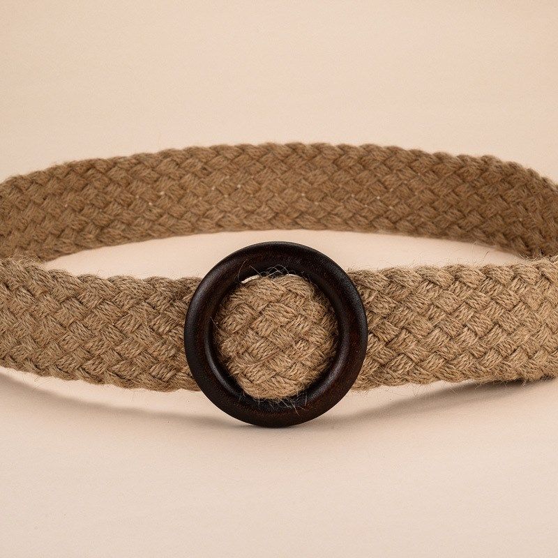 腰带女士装饰配裙子文艺风t休闲百搭秋冬亚麻编织度假风宽皮带腰