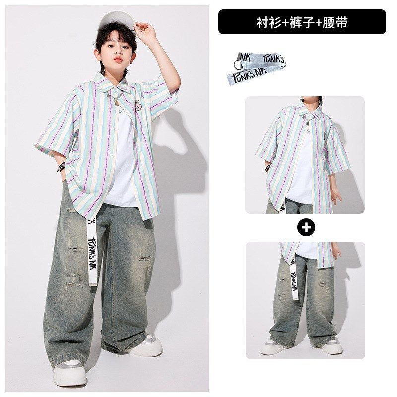 街舞儿童潮服hiphop童装架子鼓演出服男童嘻哈潮U服女童舞蹈表演