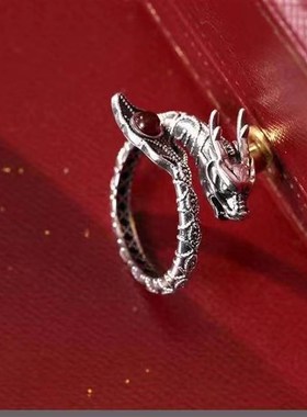 明杰  新品神龙摆尾戒指环尾戒小众设计T个性高级感气质